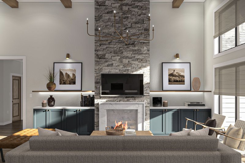 House Plan Design - Interior - Family Room 1 for Farmhouse House Plan #455-440 - 3 bed, 2.5 bath