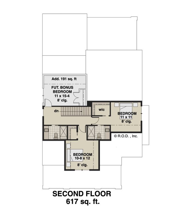 Home Plan - Floor Plan - Upper Floor for Traditional House Plan #51-1563 - 3 bed, 3.5 bath