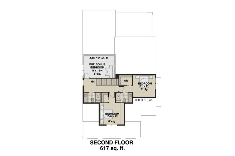 Home Plan - Floor Plan - Upper Floor for Traditional House Plan #51-1563 - 3 bed, 3.5 bath