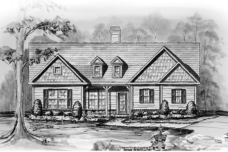 House Design - Country Exterior - Front Elevation Plan #54-236