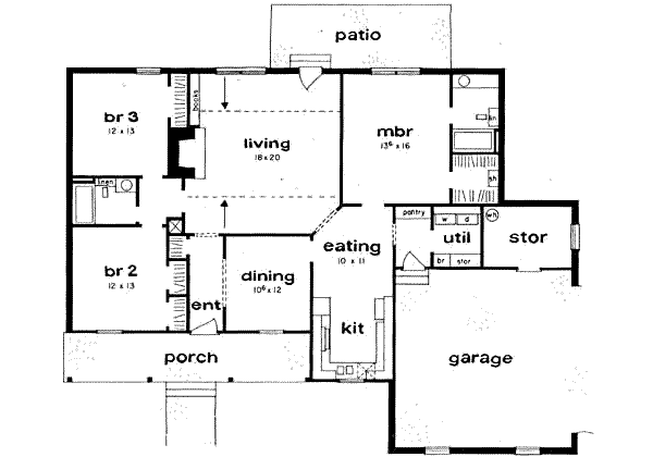 Home Plan - Traditional Floor Plan - Main Floor Plan #36-411