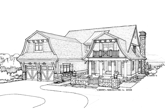 Exterior - Front Elevation 7 for Colonial House Plan #928-179 - 5 bed, 5.5 bath
