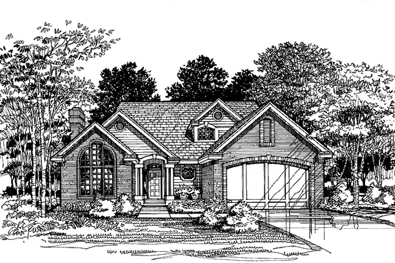 House Blueprint - Traditional Exterior - Front Elevation Plan #320-646