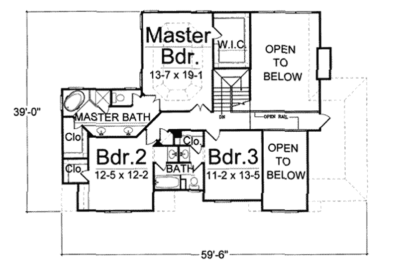 Home Plan - Floor Plan - Upper Floor for European House Plan #119-138 - 3 bed, 3 bath