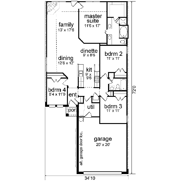 Architectural House Design - Traditional Floor Plan - Main Floor Plan #84-205