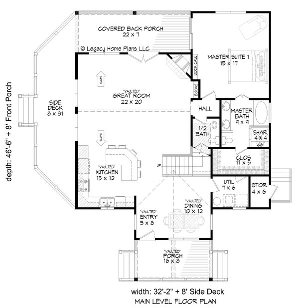 Farmhouse Floor Plan - Main Floor Plan #932-702