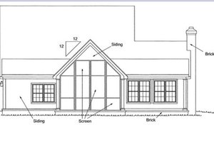 Exterior - Rear Elevation for Country House Plan #20-162 - 3 bed, 2.5 bath