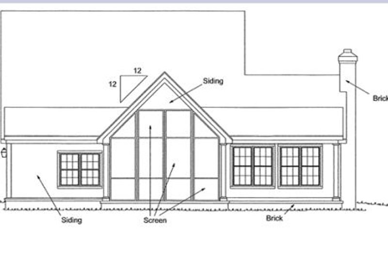 Dream House Plan - Exterior - Rear Elevation for Country House Plan #20-162 - 3 bed, 2.5 bath