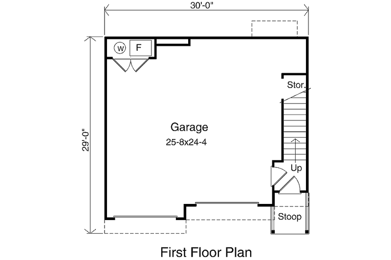House Plan Design - Floor Plan - Main Floor for Traditional House Plan #22-401 - 1 bed, 1 bath