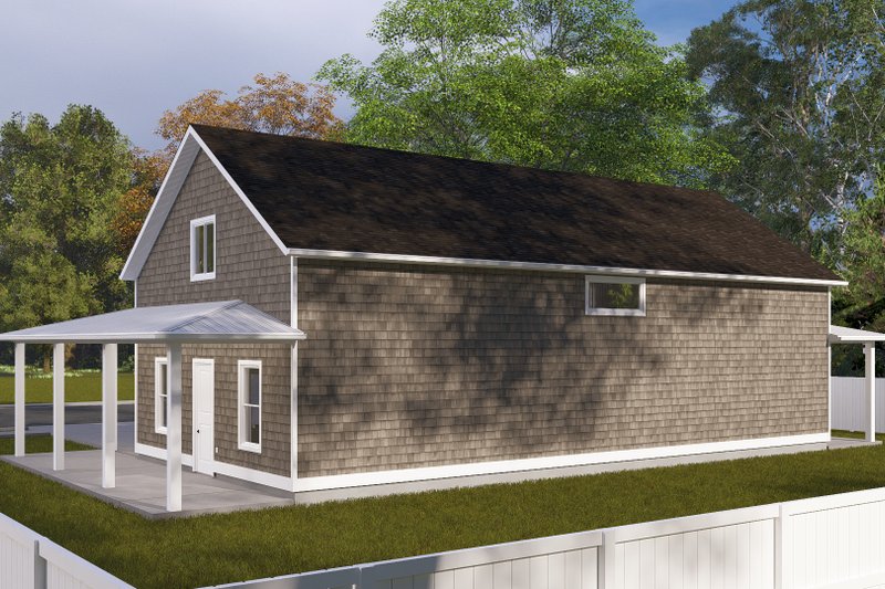 House Design - Exterior - Rear Elevation for Traditional House Plan #1060-297 - 1 bed, 1.5 bath