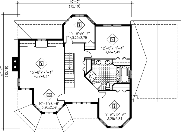 Victorian Floor Plan - Upper Floor Plan #25-2021