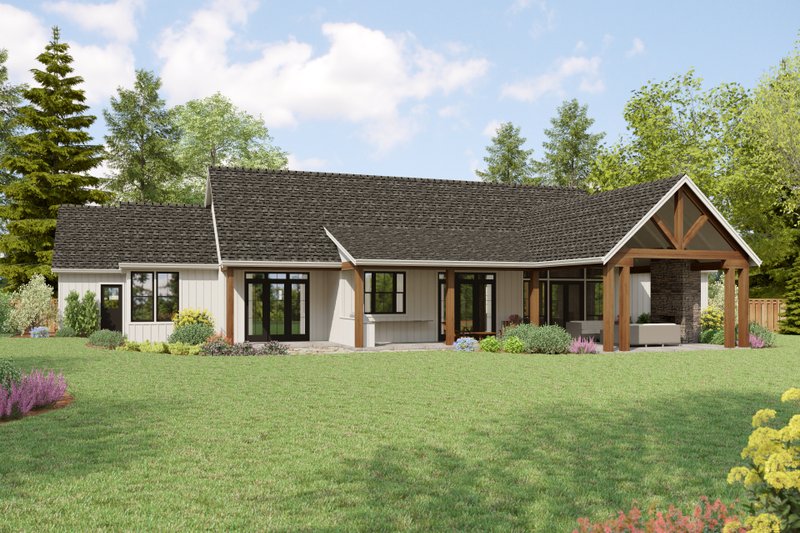 House Design - Exterior - Rear Elevation for Farmhouse House Plan #48-1164 - 4 bed, 4.5 bath