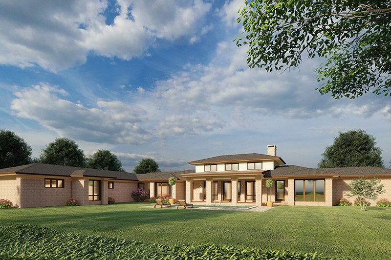 House Design - Exterior - Rear Elevation for Contemporary House Plan #923-188 - 3 bed, 2.5 bath