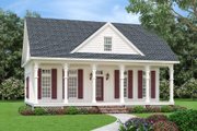 Cottage Style House Plan - 2 Beds 2 Baths 1082 Sq/Ft Plan #45-610 