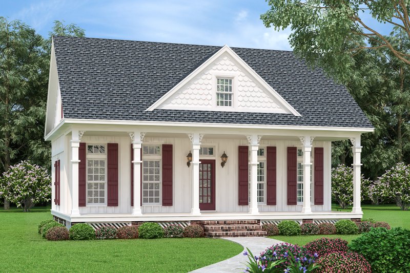 Dream House Plan - Cottage Exterior - Front Elevation Plan #45-610