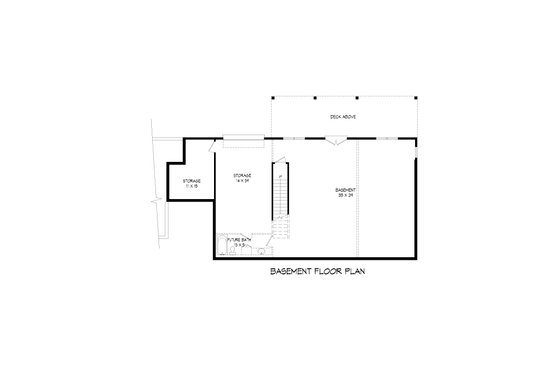 Floor Plan - Lower Floor for Country House Plan #932-37 - 2 bed, 2 bath