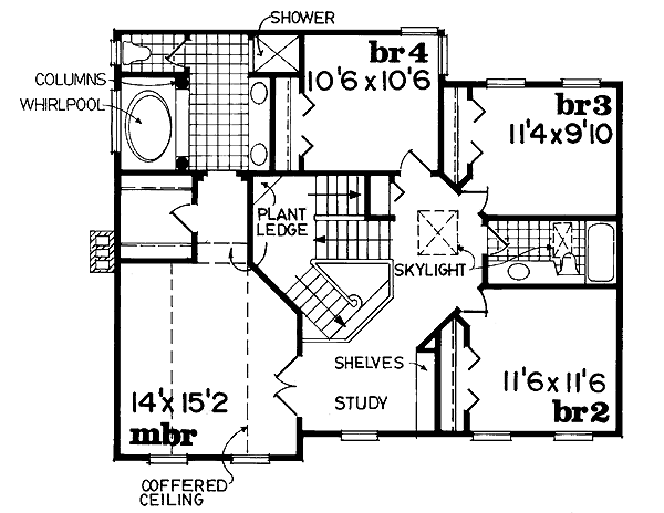 Country Floor Plan - Upper Floor Plan #47-295