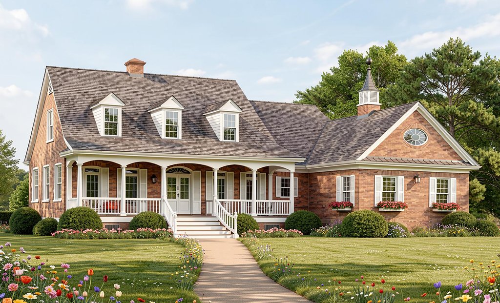 Exterior - Front Elevation 2 for Country House Plan #137-141 - 3 bed, 3 bath