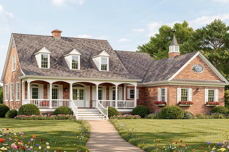 Home Plan - Exterior - Front Elevation 2 for Country House Plan #137-141 - 3 bed, 3 bath