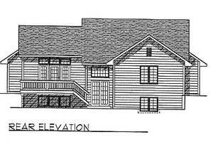 Exterior - Rear Elevation for Traditional House Plan #70-115 - 2 bed, 1.5 bath