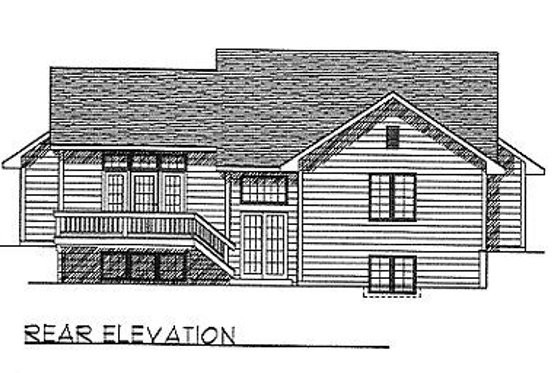 Exterior - Rear Elevation for Traditional House Plan #70-115 - 2 bed, 1.5 bath
