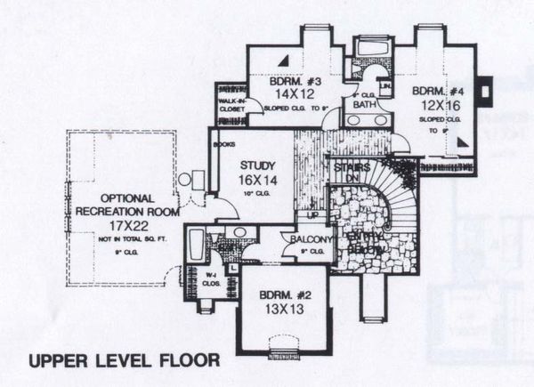 Colonial Floor Plan - Upper Floor Plan #310-950