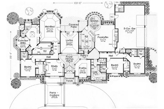 Floor Plan - Main Floor for European House Plan #310-635 - 4 bed, 4.5 bath