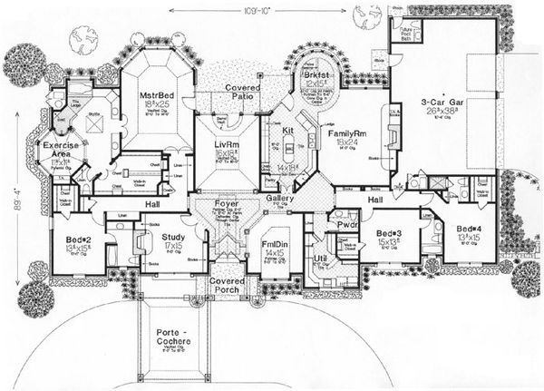 House Blueprint - European Floor Plan - Main Floor Plan #310-635