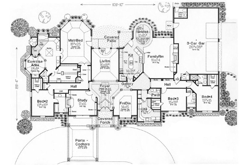 Home Plan - Floor Plan - Main Floor for European House Plan #310-635 - 4 bed, 4.5 bath