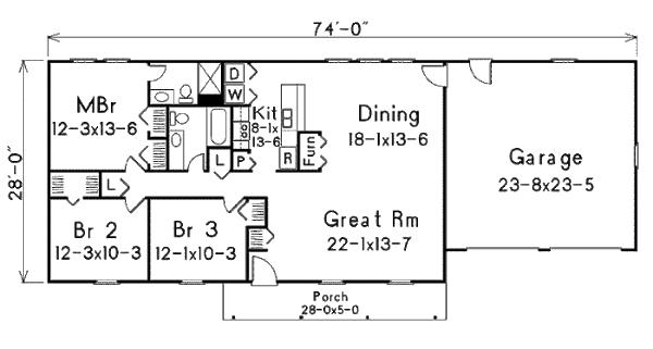 Ranch Floor Plan - Main Floor Plan #57-518