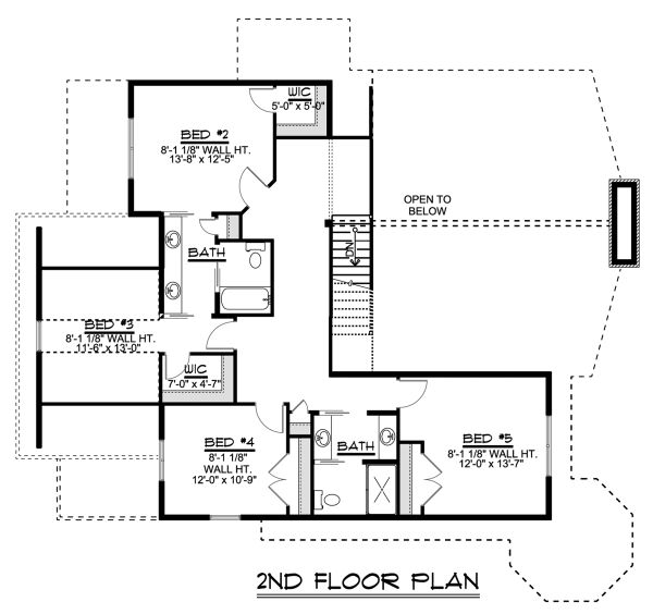 Architectural House Design - Craftsman Floor Plan - Upper Floor Plan #1064-11