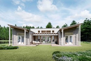 Exterior - Rear Elevation for Modern House Plan #924-17 - 2 bed, 2 bath