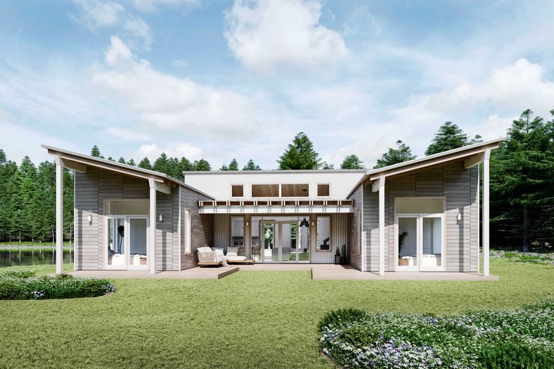 Architectural House Design - Exterior - Rear Elevation for Modern House Plan #924-17 - 2 bed, 2 bath