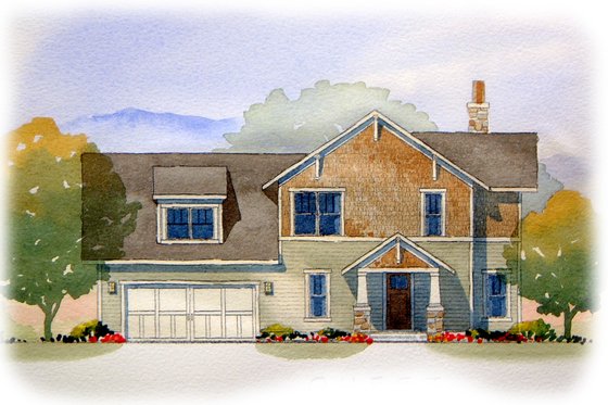 Exterior - Front Elevation for Craftsman House Plan #901-82 - 4 bed, 2.5 bath