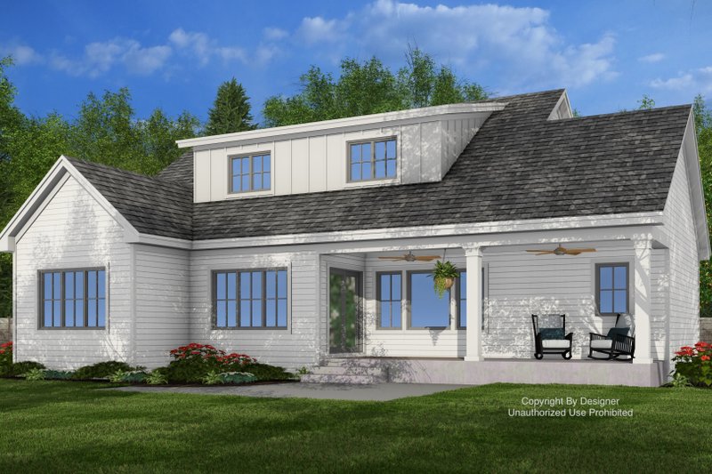 Dream House Plan - Exterior - Rear Elevation 1 for Farmhouse House Plan #51-1416 - 4 bed, 4.5 bath