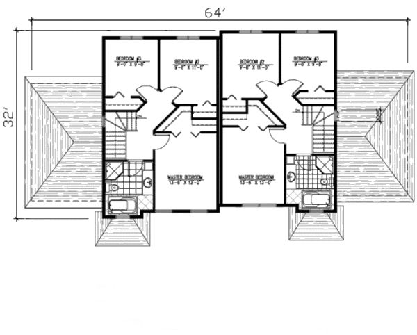 Traditional Floor Plan - Upper Floor Plan #138-240