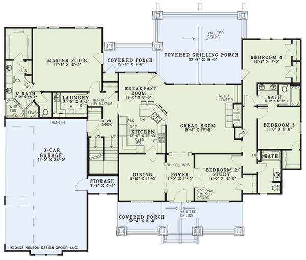 Dream House Plan - Craftsman Floor Plan - Main Floor Plan #17-3322