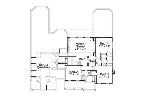 Floor Plan - Upper Floor for Traditional House Plan #411-152 - 4 bed, 4.5 bath
