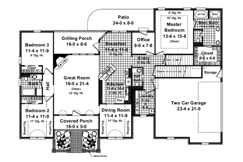 Dream House Plan - Floor Plan - Main Floor for Traditional House Plan #21-251 - 3 bed, 2.5 bath