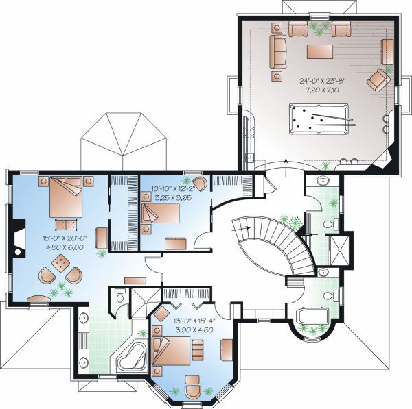 European Floor Plan - Upper Floor Plan #23-844