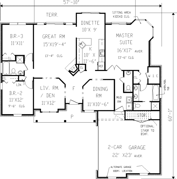 Home Plan - Ranch Floor Plan - Main Floor Plan #3-150