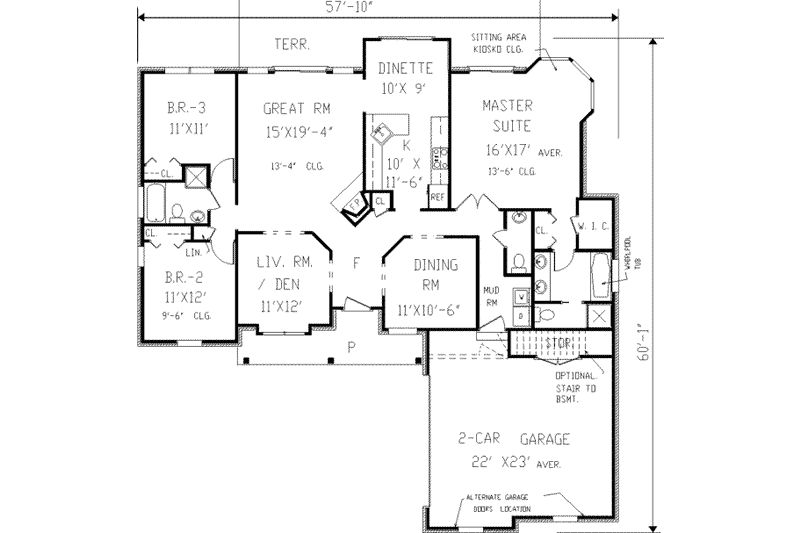 Dream House Plan - Floor Plan - Main Floor 1 for Ranch House Plan #3-150 - 3 bed, 2.5 bath