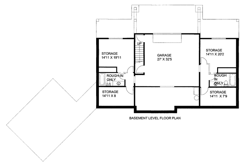 House Plan Design - Floor Plan - Lower Floor for Bungalow House Plan #117-745 - 2 bed, 2 bath