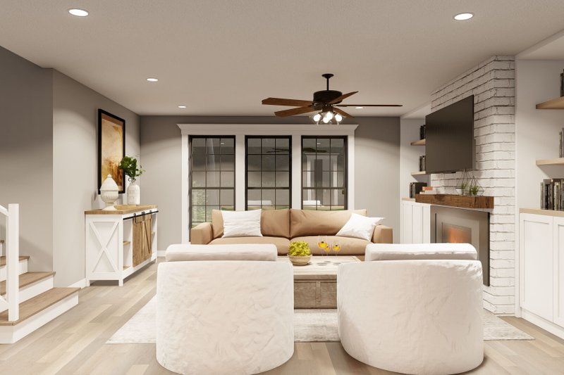 House Plan Design - Interior - Family Room 2 for Farmhouse House Plan #17-286 - 4 bed, 2.5 bath