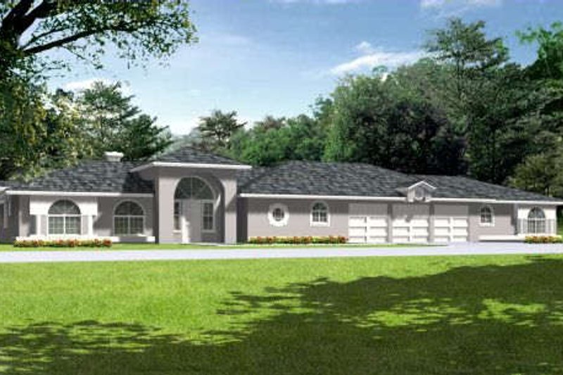 Dream House Plan - Adobe / Southwestern Exterior - Front Elevation Plan #1-786