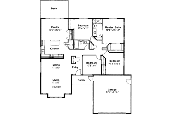 Floor Plan - Main Floor for Modern House Plan #124-262 - 4 bed, 2 bath