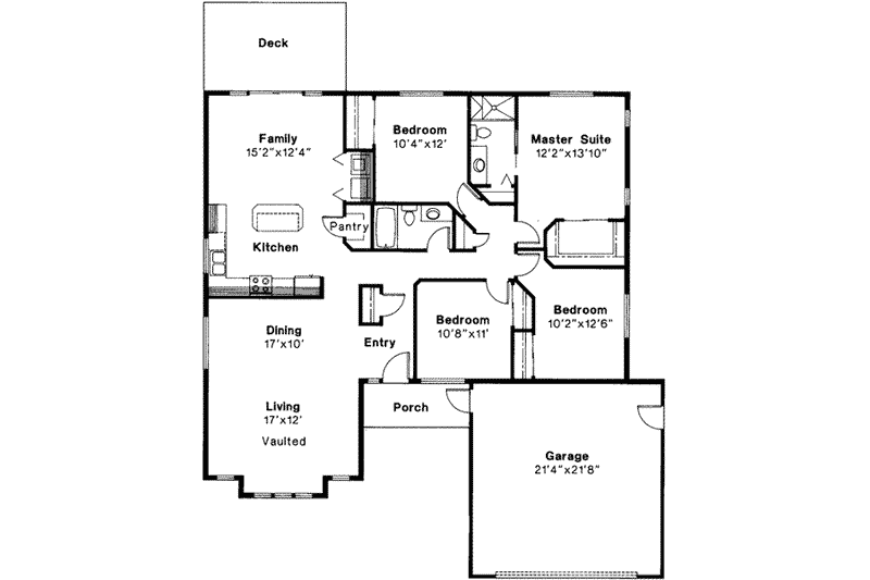 Home Plan - Floor Plan - Main Floor for Modern House Plan #124-262 - 4 bed, 2 bath