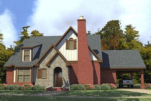 Cottage Exterior - Front Elevation Plan #63-396