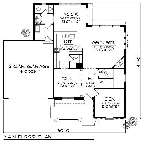 Home Plan - Traditional Floor Plan - Main Floor Plan #70-949