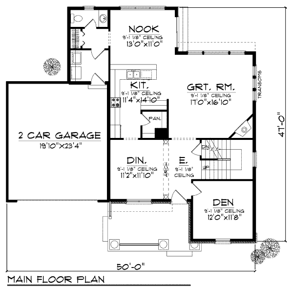 Dream House Plan - Traditional Floor Plan - Main Floor Plan #70-949